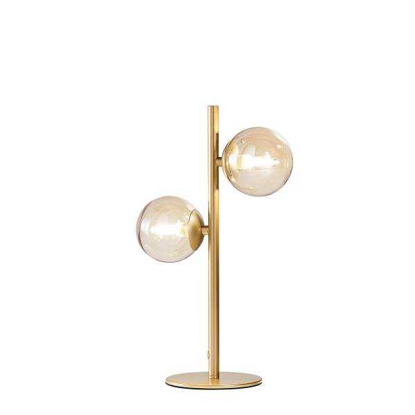 Tischleuchte Honey - Farbglas / Aluminium - 2-flammig - Gold