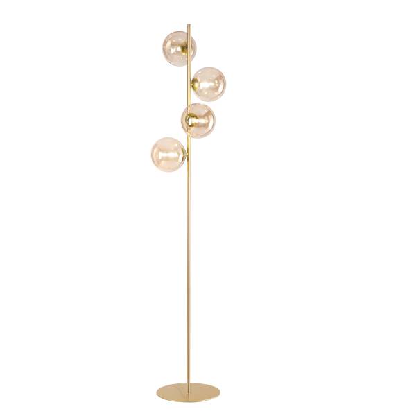 Stehleuchte Honey - Farbglas / Aluminium - 4-flammig - Gold