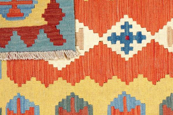 Kurzflorteppich Kelim Gashgai 2178354 - Schurwolle - Rot / Gelb