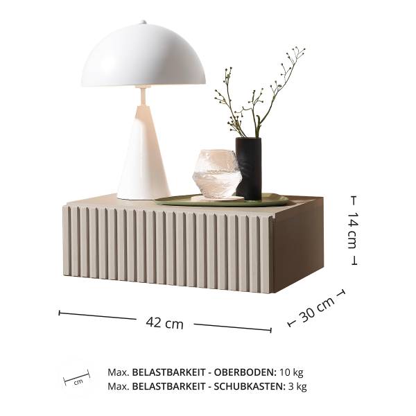 Hänge-Nachtkommode Narella - Kaschmir - 1