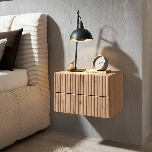 Hänge-Nachtkommode Narella - Eiche Artisan Dekor - 2