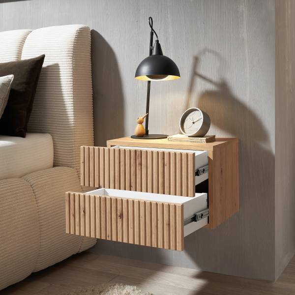 Hänge-Nachtkommode Narella - Eiche Artisan Dekor - 2