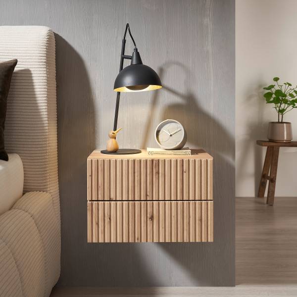 Hänge-Nachtkommode Narella - Eiche Artisan Dekor - 2
