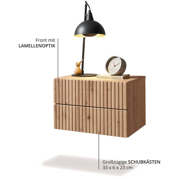 Hänge-Nachtkommode Narella - Eiche Artisan Dekor - 2