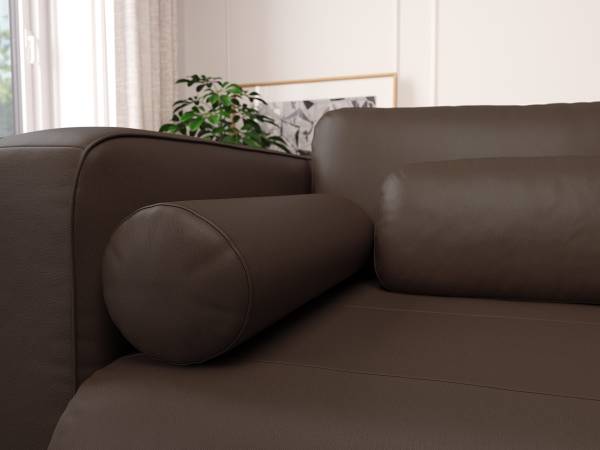 Kissen ONDA 2er-Set - Echtleder Omara: Braun
