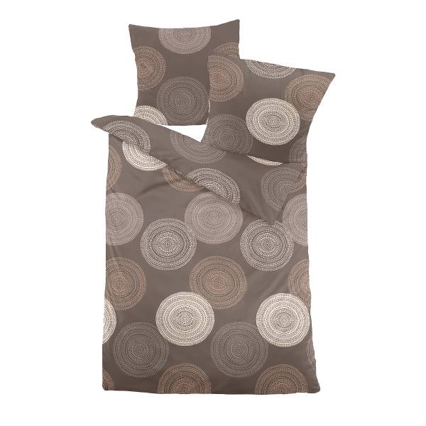 Edelbiber-Bettwäsche Lorhi - Edelbiber - Taupe - 135 x 200 cm + Kissen 80 x 80 cm