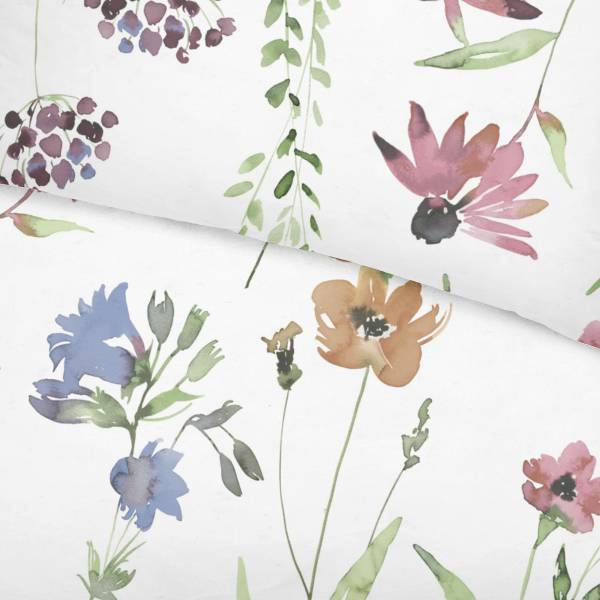 Mako-Satin-Bettwäsche Koyti - Mako-Satin - Bunt - 135 x 200 cm + Kissen 80 x 80 cm