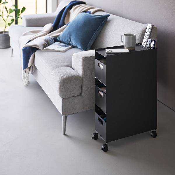 Rollbarer Unterschrank Tower - Matt Schwarz