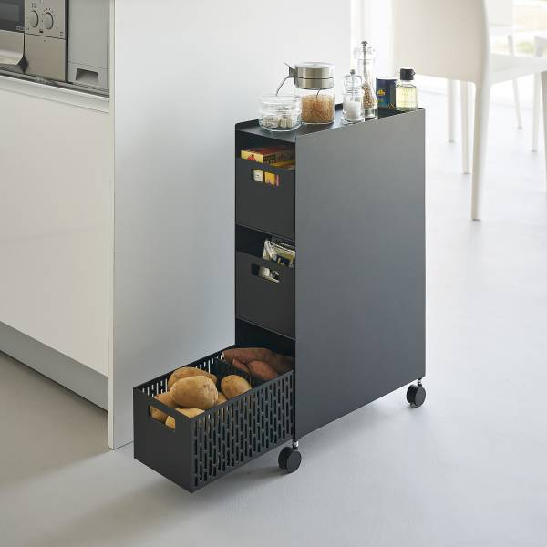Rollbarer Unterschrank Tower - Matt Schwarz