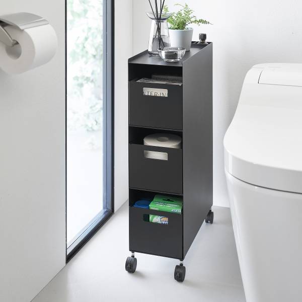Rollbarer Unterschrank Tower - Matt Schwarz