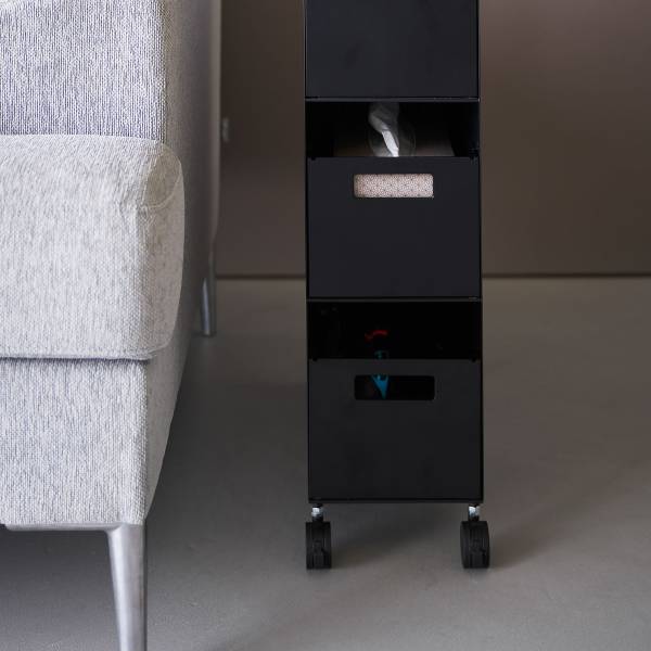 Rollbarer Unterschrank Tower - Matt Schwarz