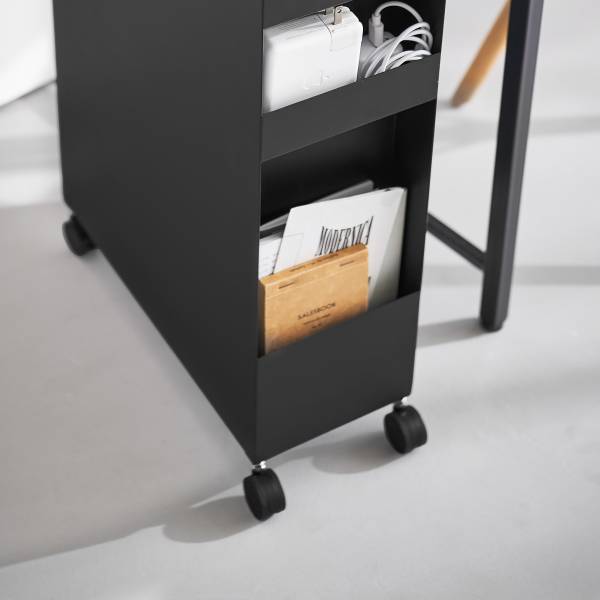 Rollbarer Unterschrank Tower - Matt Schwarz