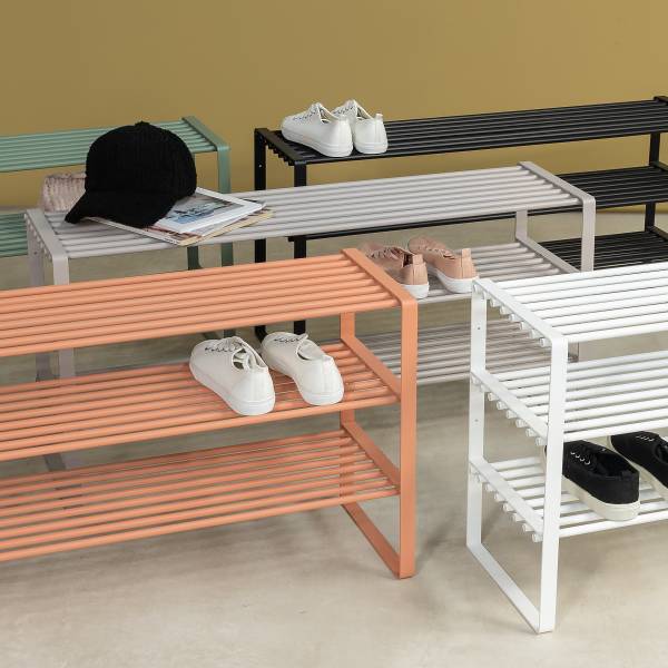 Schuhregal Rex mit 3 Ablagen - Sandgrau