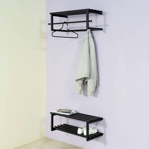 Wandgarderobe Norton - Schwarz