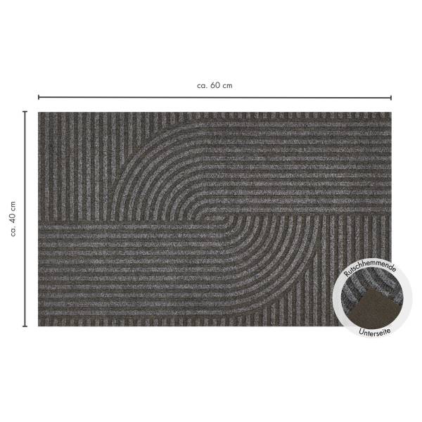 Fußmatte Yukon - Polyester - Dunkelgrau - 40 x 60 cm