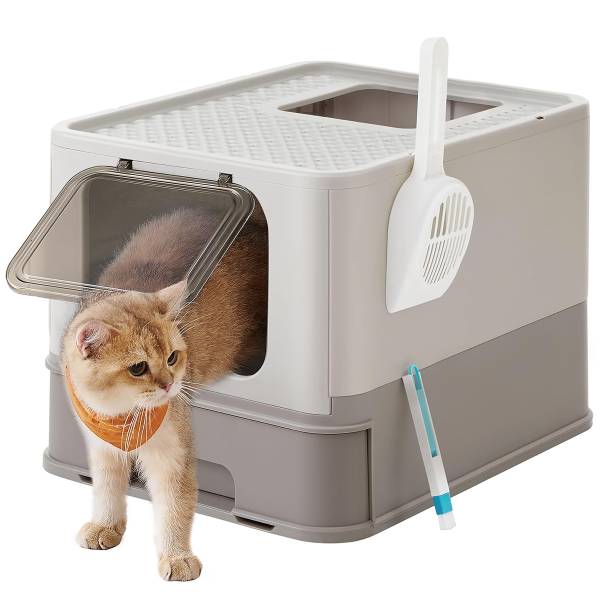 Katzentoilette Ragnu - Polypropylen - Hellgrau / Grau