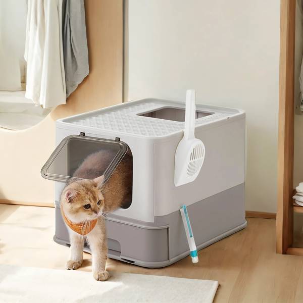 Katzentoilette Ragnu - Polypropylen - Hellgrau / Grau