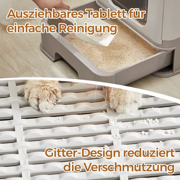 Katzentoilette Ragnu - Polypropylen - Hellgrau / Grau