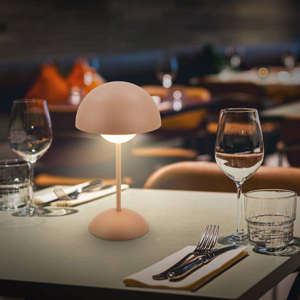Akku LED Tischleuchte Kugle - Aluminium / Polypropylen - Braun