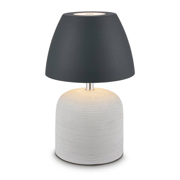 Akku LED Tischleuchte Cera - Keramik - Grau