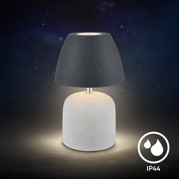 Akku LED Tischleuchte Cera - Keramik - Grau