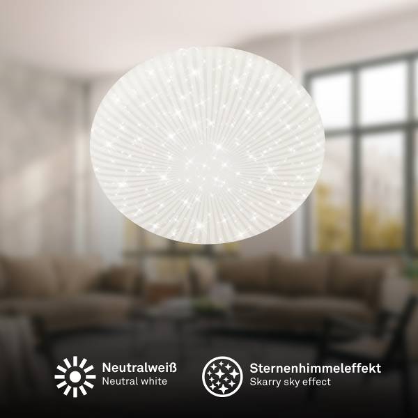 LED Deckenleuchte Nebo Typ B - Polypropylen - Weiß - Durchmesser: 28 cm
