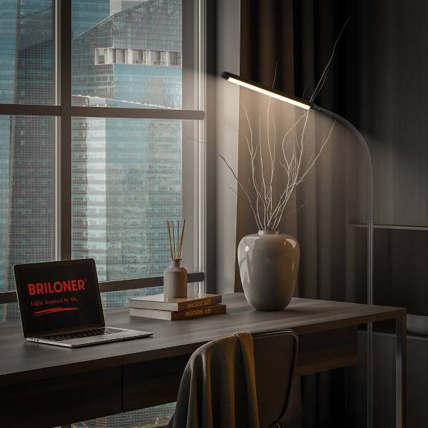 LED Stehleuchte Mura - Aluminium / Polypropylen - Schwarz
