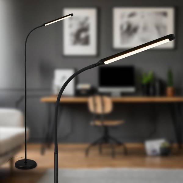 LED Stehleuchte Mura - Aluminium / Polypropylen - Schwarz