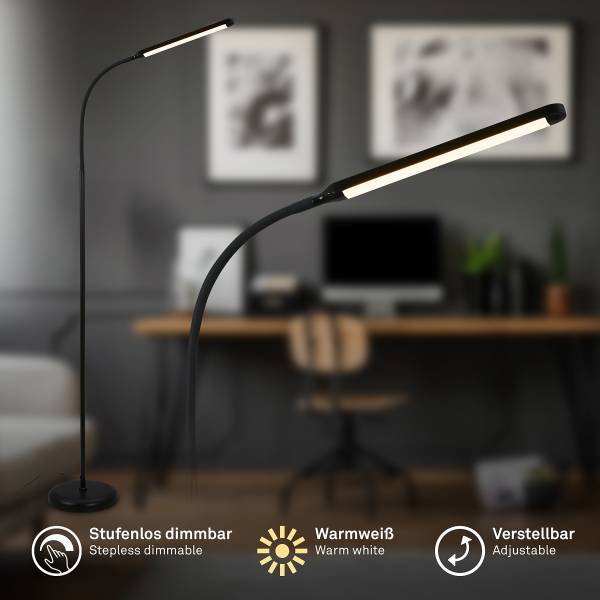 LED Stehleuchte Mura - Aluminium / Polypropylen - Schwarz