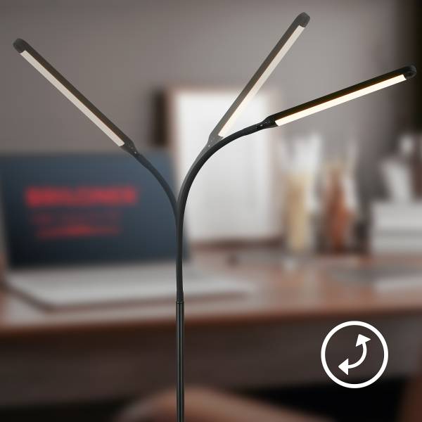 LED Stehleuchte Mura - Aluminium / Polypropylen - Schwarz