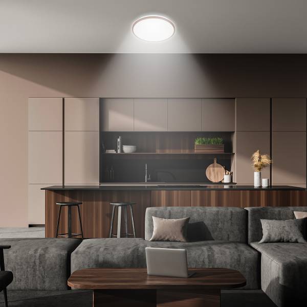 LED Deckenleuchte Lana - Aluminium / Polypropylen - Braun
