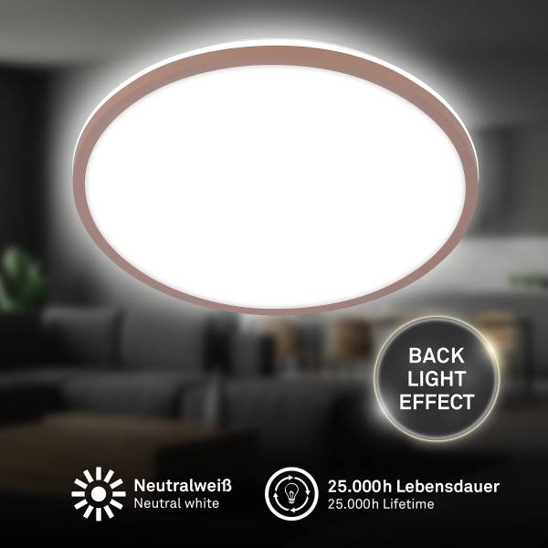 LED Deckenleuchte Lana - Aluminium / Polypropylen - Braun