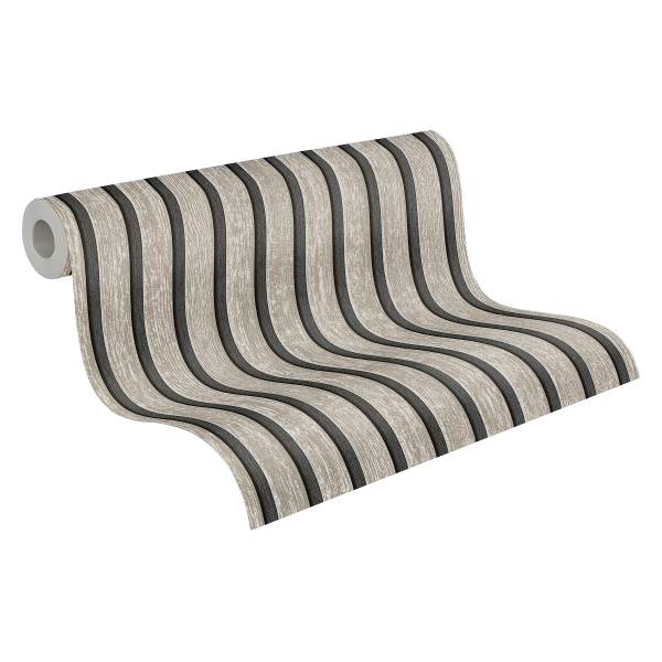 Vliestapete Urban Stripe - Vlies / Vinyl - Grau