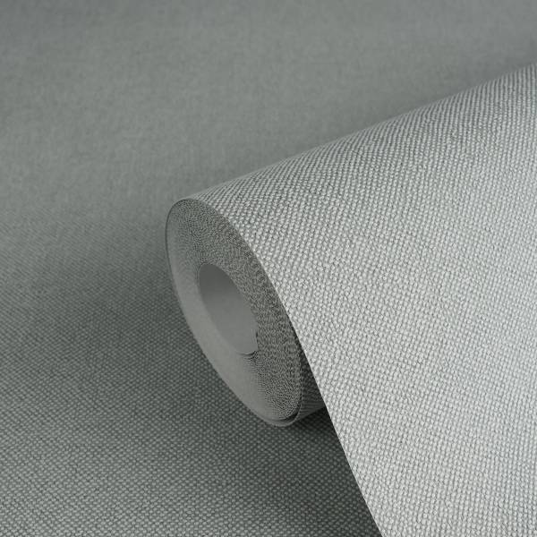 Vliestapete Soft Weave - Vlies / Vinyl - Taubengrau
