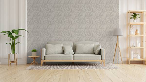Vliestapete Palmora - Vlies / Vinyl - Beige / Grau