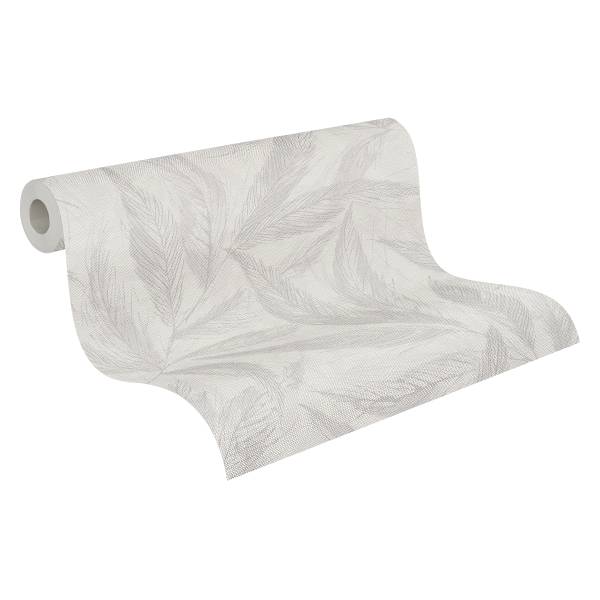 Vliestapete Palmora - Vlies / Vinyl - Beige / Grau