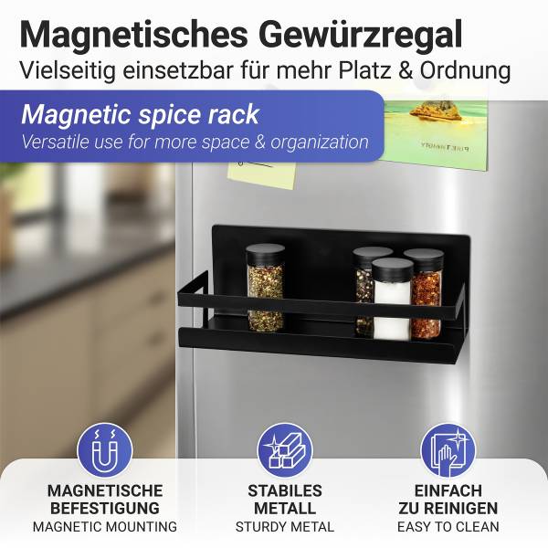 Gewürzregal Ima - Stahl - Schwarz