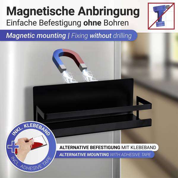 Gewürzregal Ima - Stahl - Schwarz