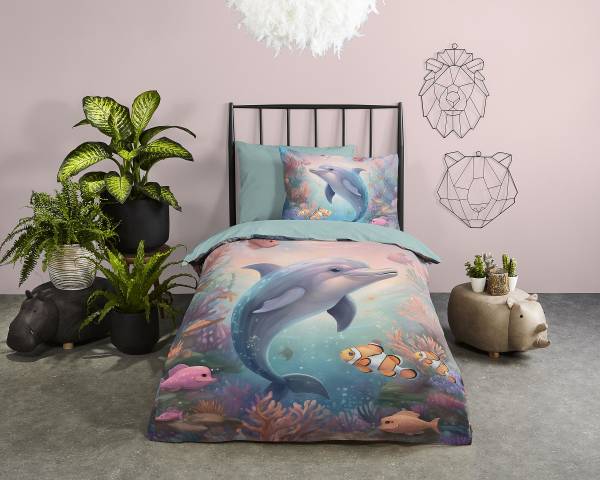 Kinder-Bettwäsche 10146 - Renforcé - Mehrfarbig - 140 x 200/220 cm + Kissen 70 x 60 cm