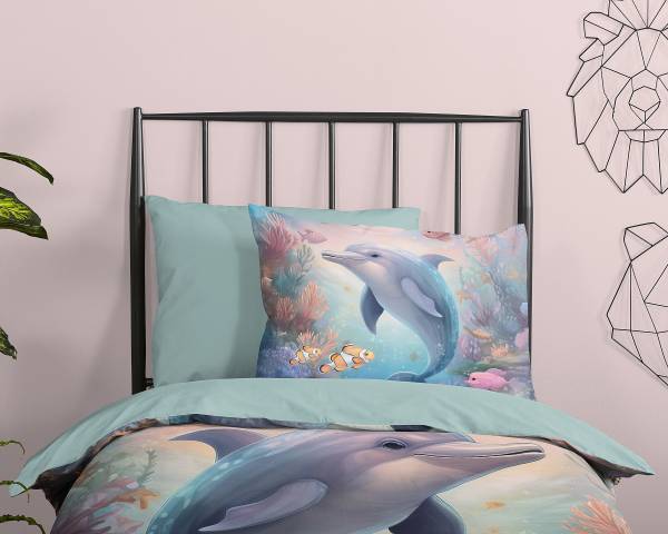 Kinder-Bettwäsche 10146 - Renforcé - Mehrfarbig - 140 x 200/220 cm + Kissen 70 x 60 cm