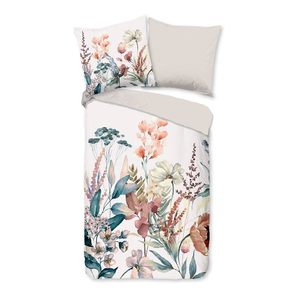 Renforcé-Bettwäsche 33170 - Renforcé - Ecru - 135 x 200 cm + Kissen 80 x 80 cm