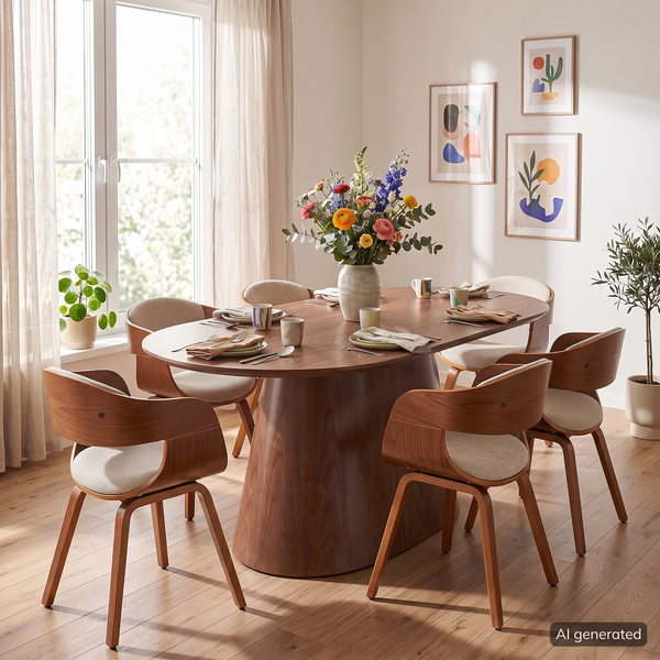 Armlehnenstuhl SUCAO 2er-Set - Beige / Dunkelbraun