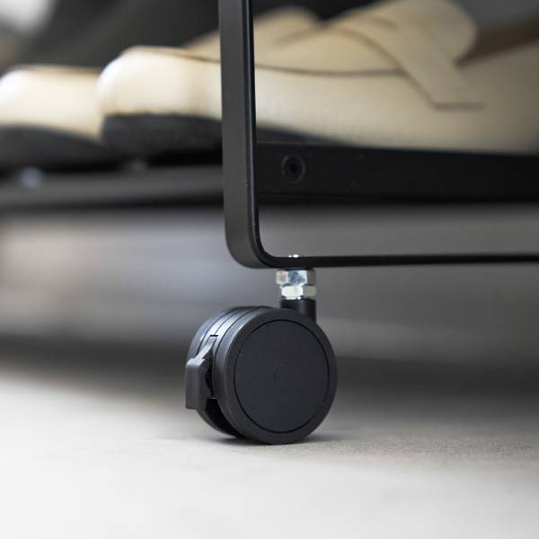 Rollbares Schuhregal Tower - mini - Metall - Schwarz