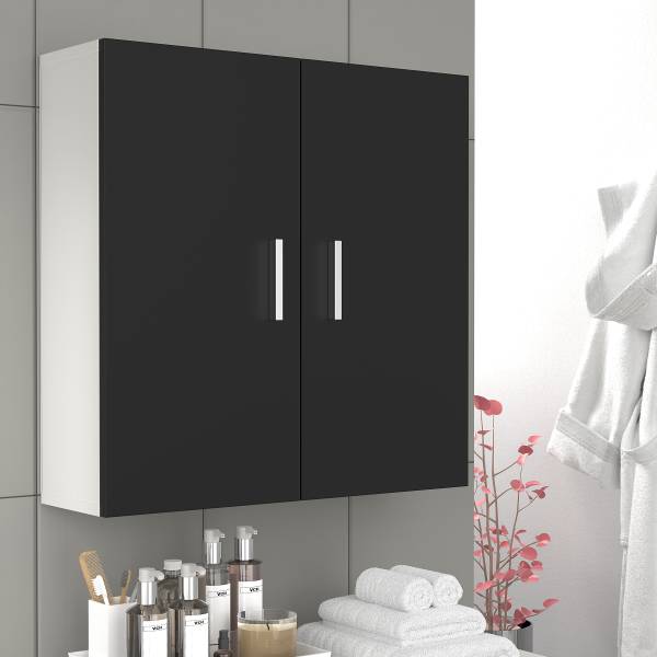 Hängeschrank Zalo - Weiß / Schwarz