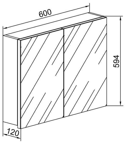 Spiegelschrank VCB 1 - Eiche Sonoma Dekor - Breite: 60 cm