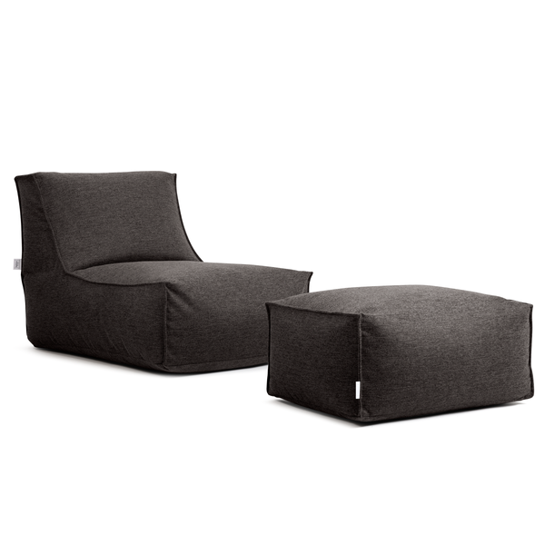 Sitzpouf ReLaX!BaG eckig - Webstoff Roge: Anthrazit