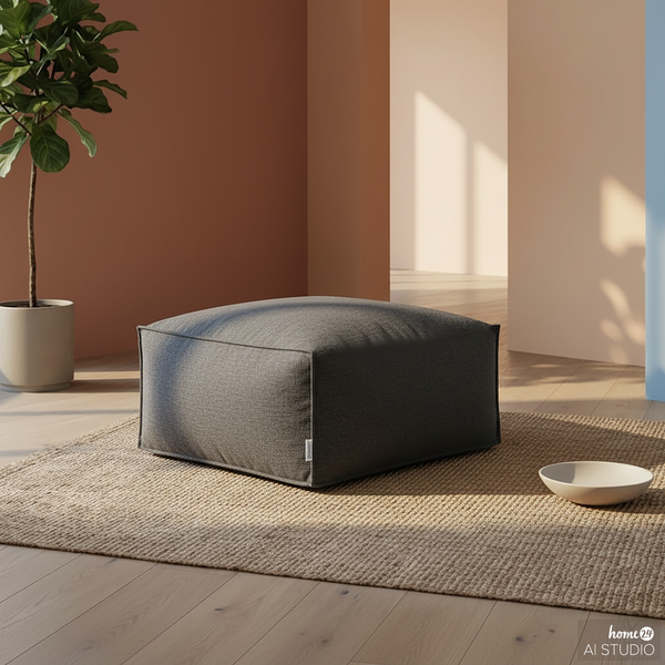 Sitzpouf ReLaX!BaG eckig - Webstoff Roge: Anthrazit