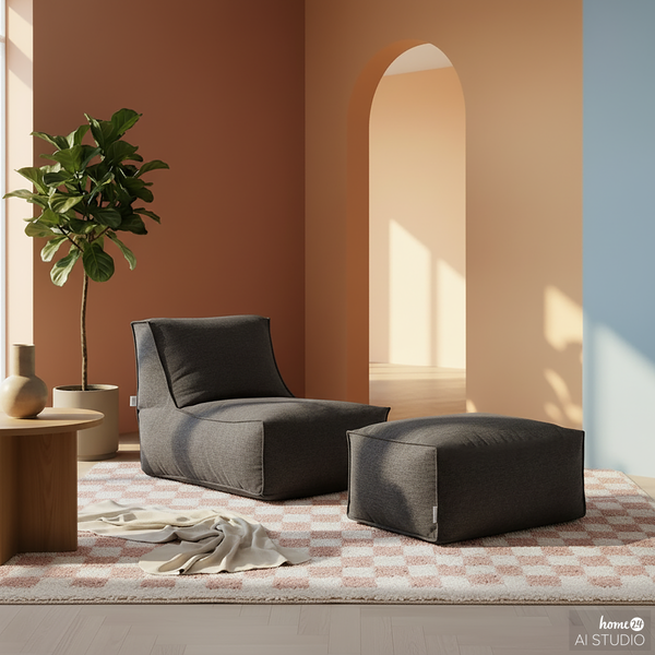 Sitzpouf ReLaX!BaG eckig - Webstoff Roge: Anthrazit