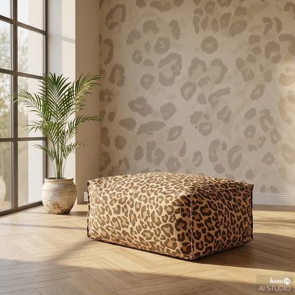 Sitzpouf ReLaX!BaG LEO eckig - Microfaser - Leo-Design