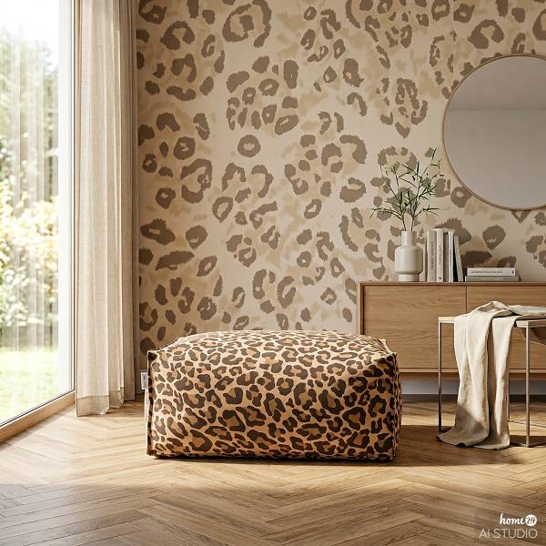 Sitzpouf ReLaX!BaG LEO eckig - Microfaser - Leo-Design